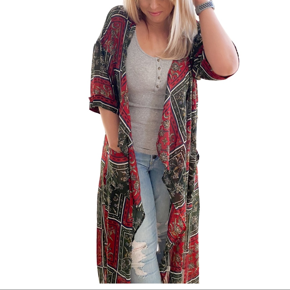 Red & Green Kimono